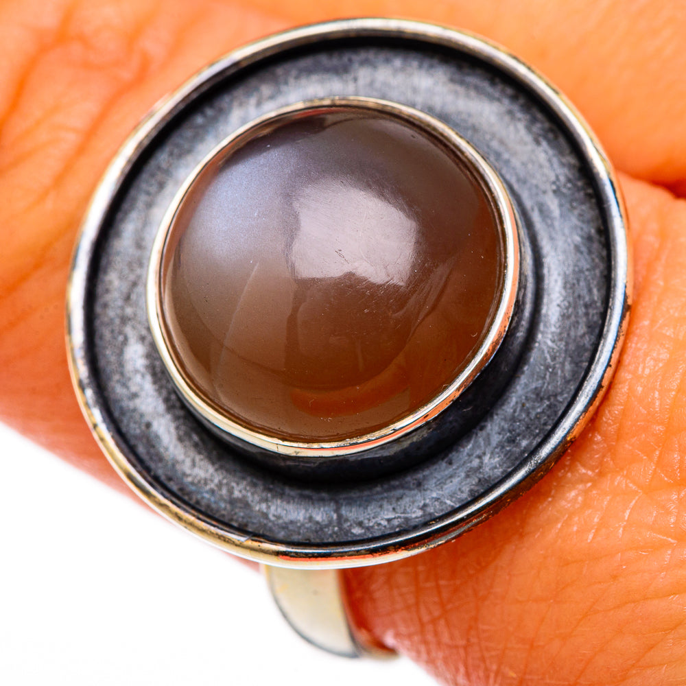 Peach Moonstone Rings handcrafted by Ana Silver Co - RING103204