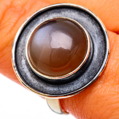Peach Moonstone Rings handcrafted by Ana Silver Co - RING103204