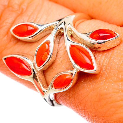 Mediterranean Red Coral Rings handcrafted by Ana Silver Co - RING103209