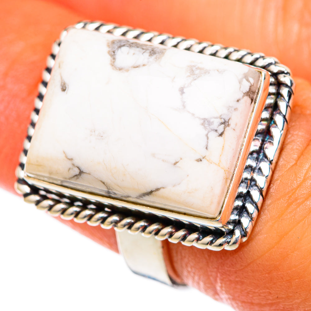Howlite Rings handcrafted by Ana Silver Co - RING103213