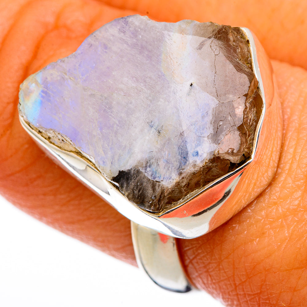 Rainbow Moonstone Rings handcrafted by Ana Silver Co - RING103214