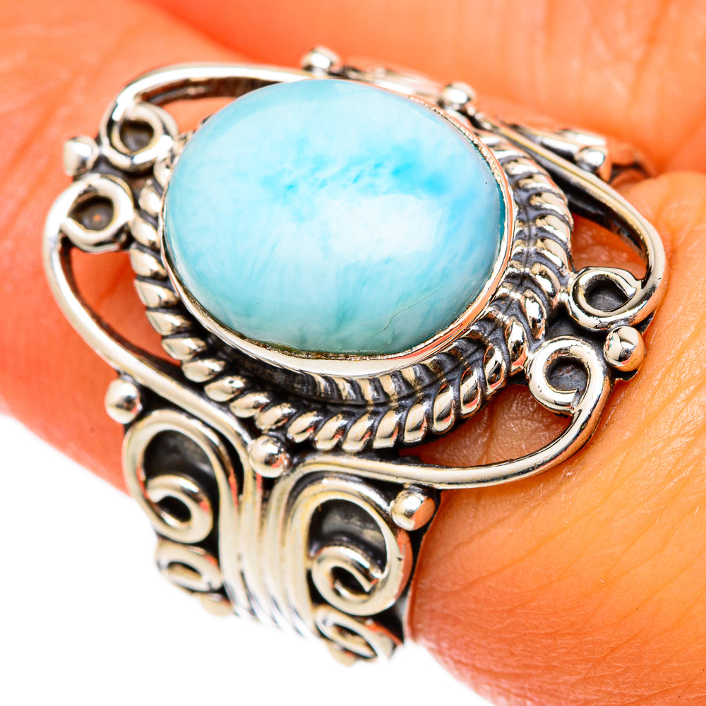 Larimar Rings handcrafted by Ana Silver Co - RING103223