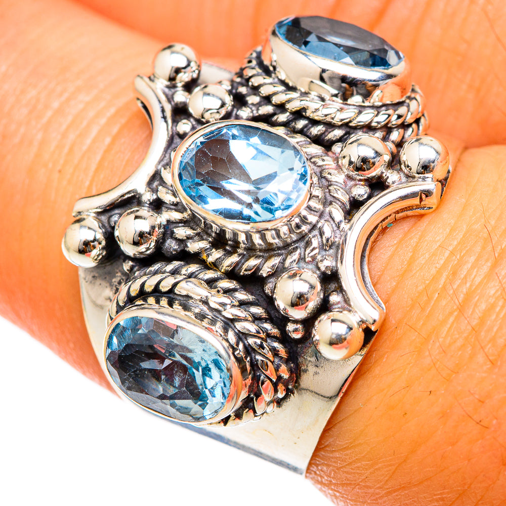 Blue Topaz Rings handcrafted by Ana Silver Co - RING103225