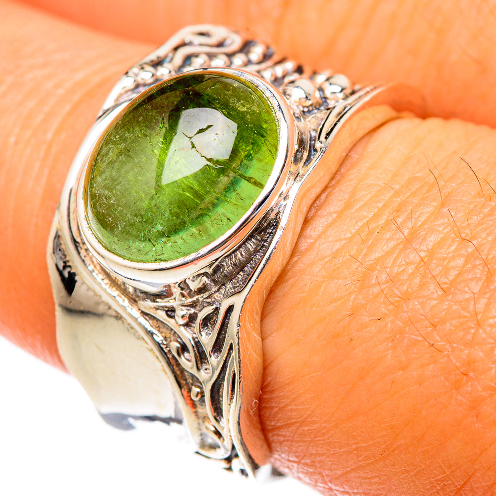 Green Tourmaline Rings handcrafted by Ana Silver Co - RING103226