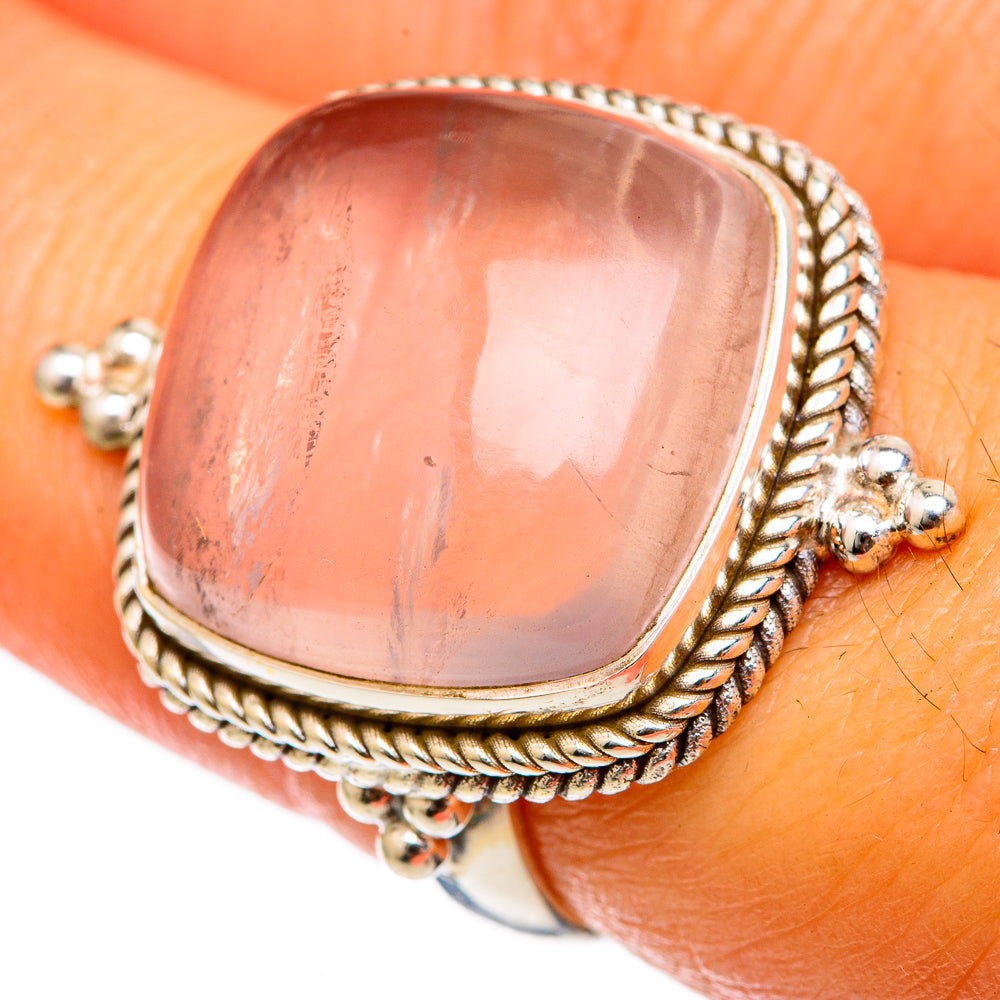 Rose Quartz Rings handcrafted by Ana Silver Co - RING103231