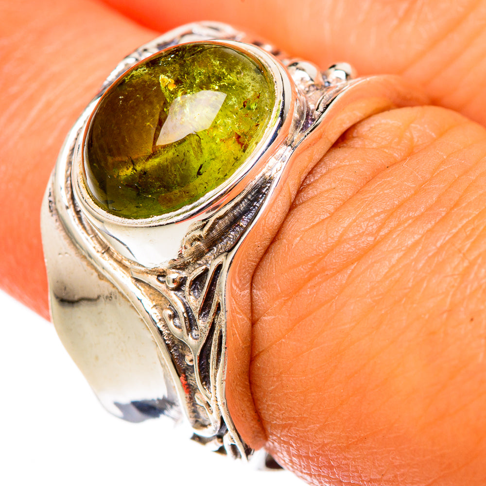 Green Tourmaline Rings handcrafted by Ana Silver Co - RING103250