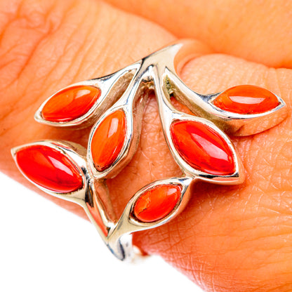 Mediterranean Red Coral Rings handcrafted by Ana Silver Co - RING103256