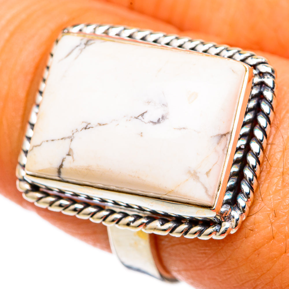 Howlite Rings handcrafted by Ana Silver Co - RING103263