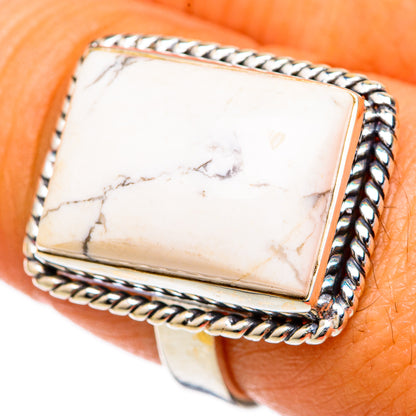 Howlite Rings handcrafted by Ana Silver Co - RING103263