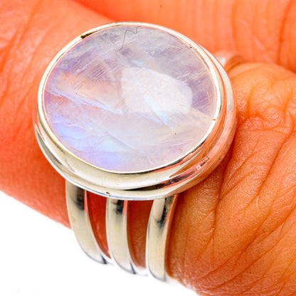 Rainbow Moonstone Rings handcrafted by Ana Silver Co - RING103264