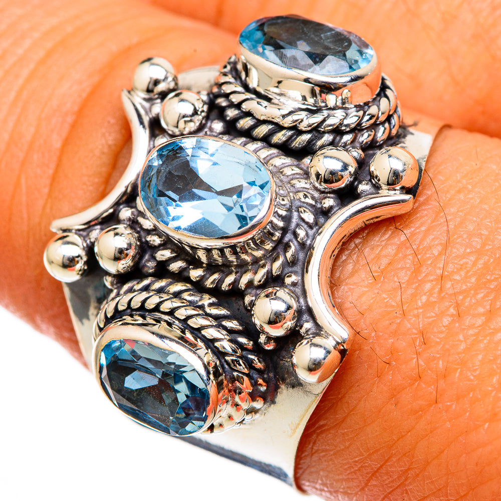 Blue Topaz Rings handcrafted by Ana Silver Co - RING103269