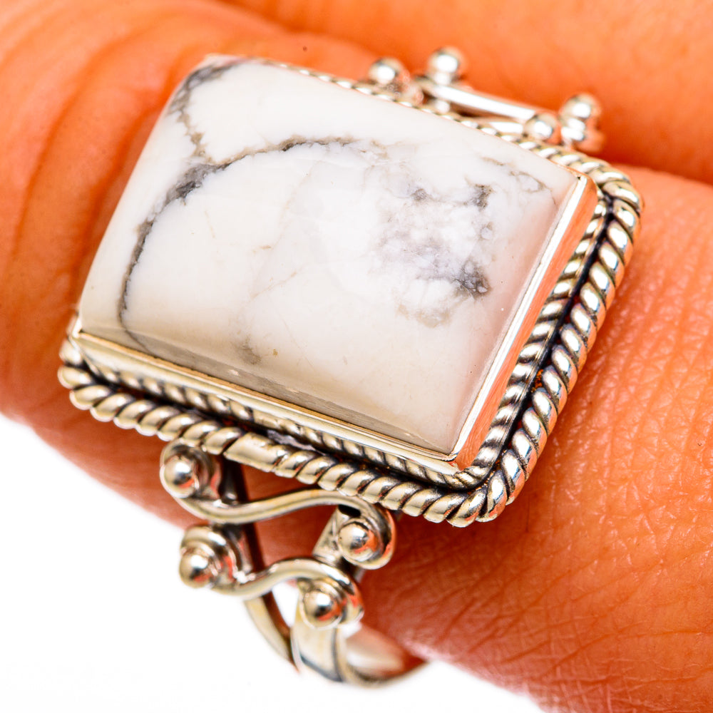 Howlite Rings handcrafted by Ana Silver Co - RING103281