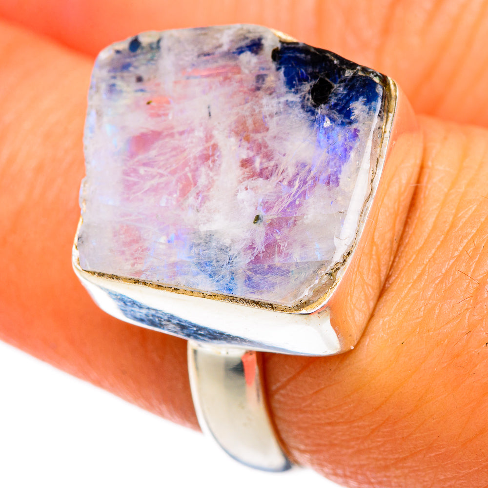 Rainbow Moonstone Rings handcrafted by Ana Silver Co - RING103284