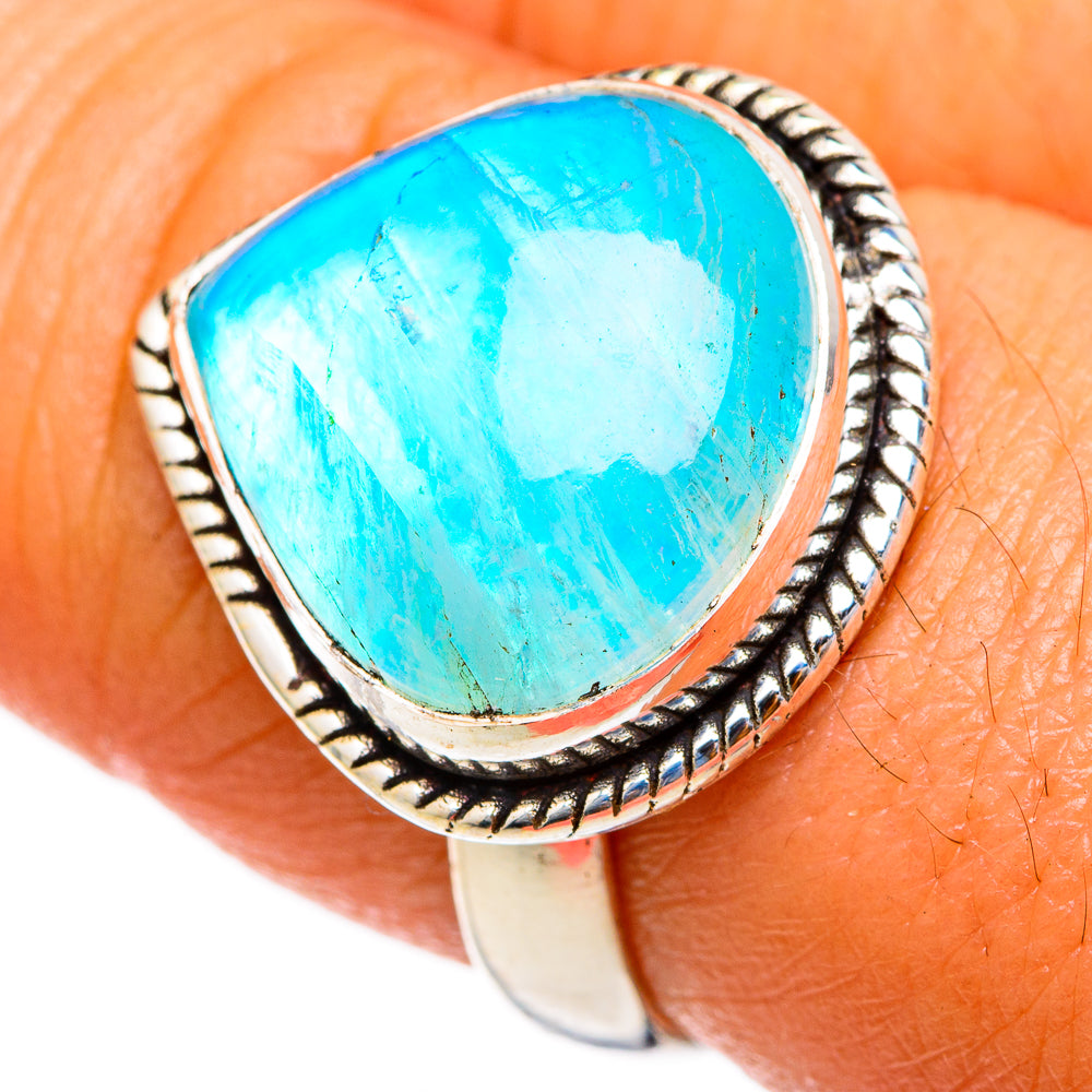 Rainbow Moonstone Rings handcrafted by Ana Silver Co - RING103288