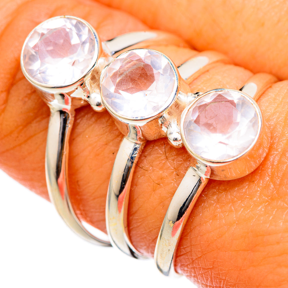 Rose Quartz Rings handcrafted by Ana Silver Co - RING103294