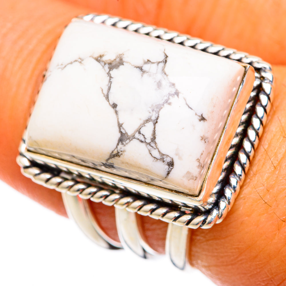 Howlite Rings handcrafted by Ana Silver Co - RING103302
