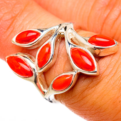 Mediterranean Red Coral Rings handcrafted by Ana Silver Co - RING103312