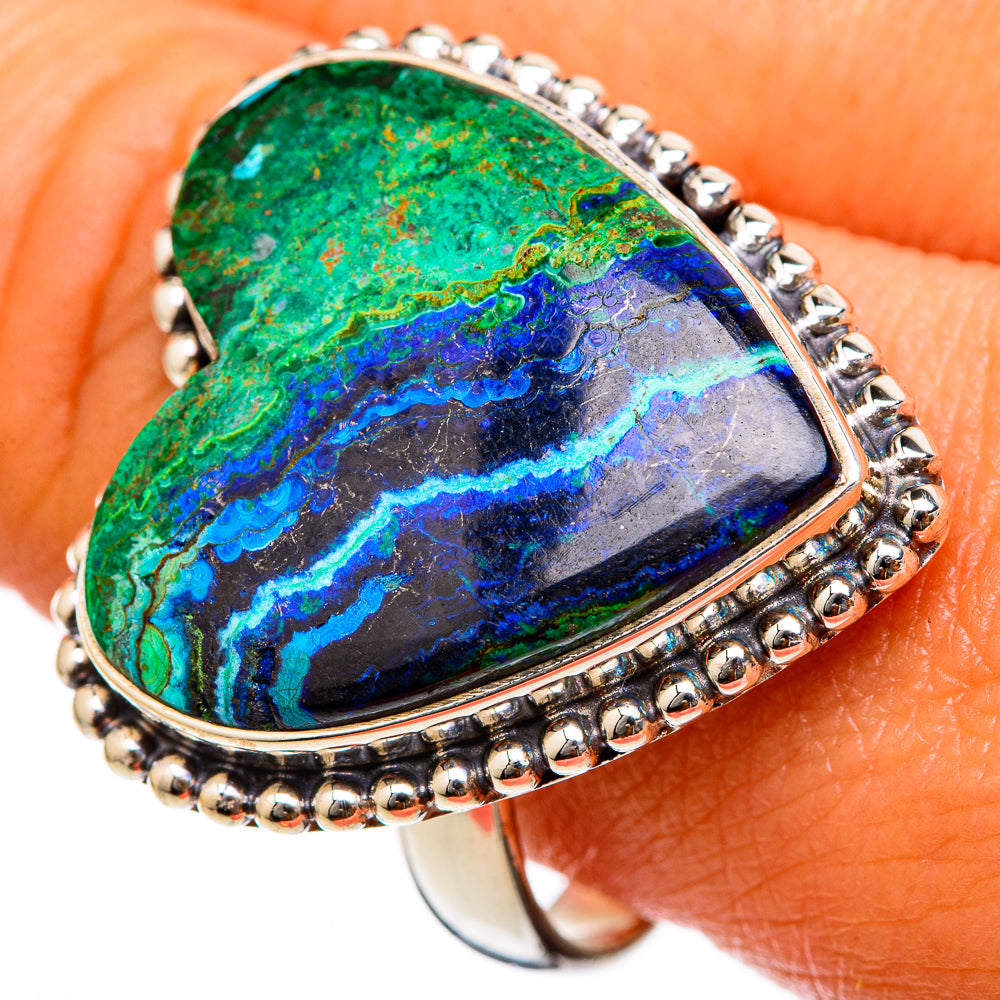 Azurite Malachite Rings handcrafted by Ana Silver Co - RING103327