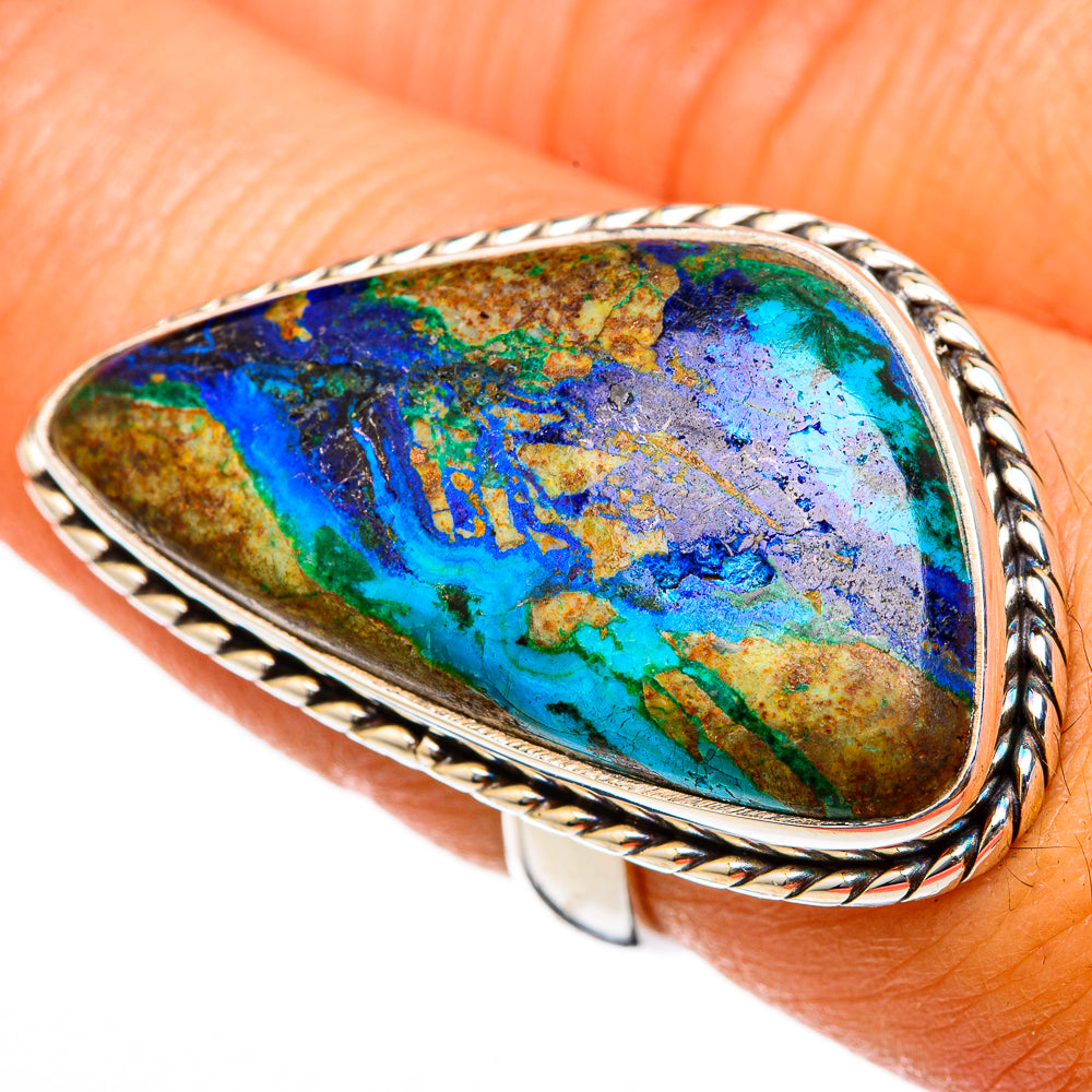 Azurite Malachite Rings handcrafted by Ana Silver Co - RING103328