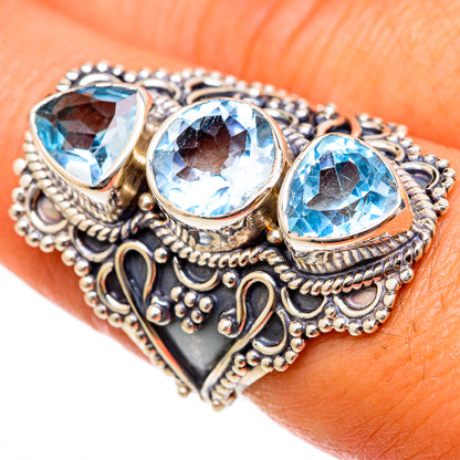 Blue Topaz Rings handcrafted by Ana Silver Co - RING103335