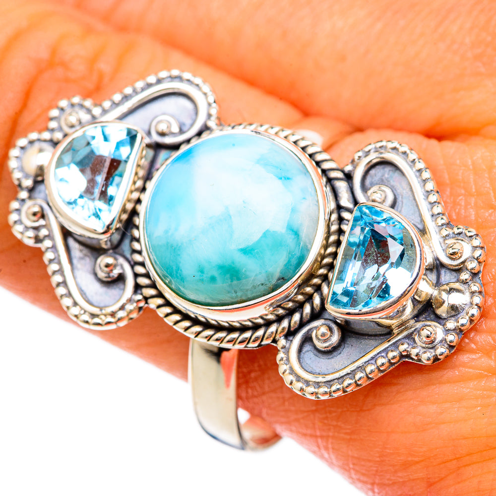 Larimar Rings handcrafted by Ana Silver Co - RING103339