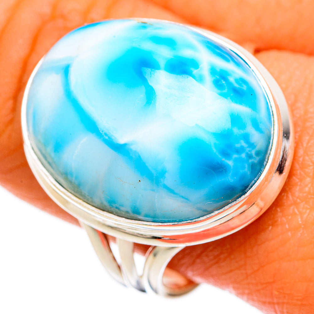 Larimar Rings handcrafted by Ana Silver Co - RING103342