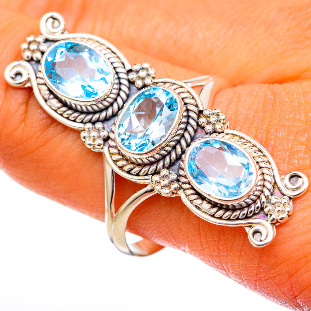 Blue Topaz Rings handcrafted by Ana Silver Co - RING103343