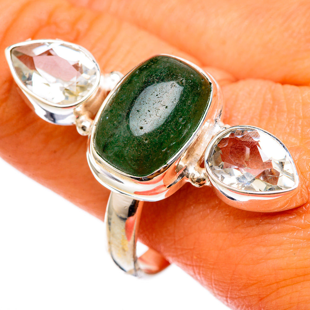 Green Aventurine Rings handcrafted by Ana Silver Co - RING103348