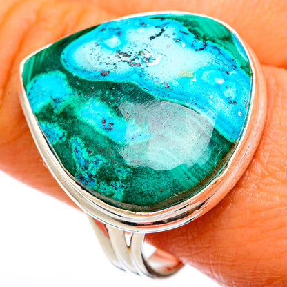 Malachite In Chrysocolla Rings handcrafted by Ana Silver Co - RING103349