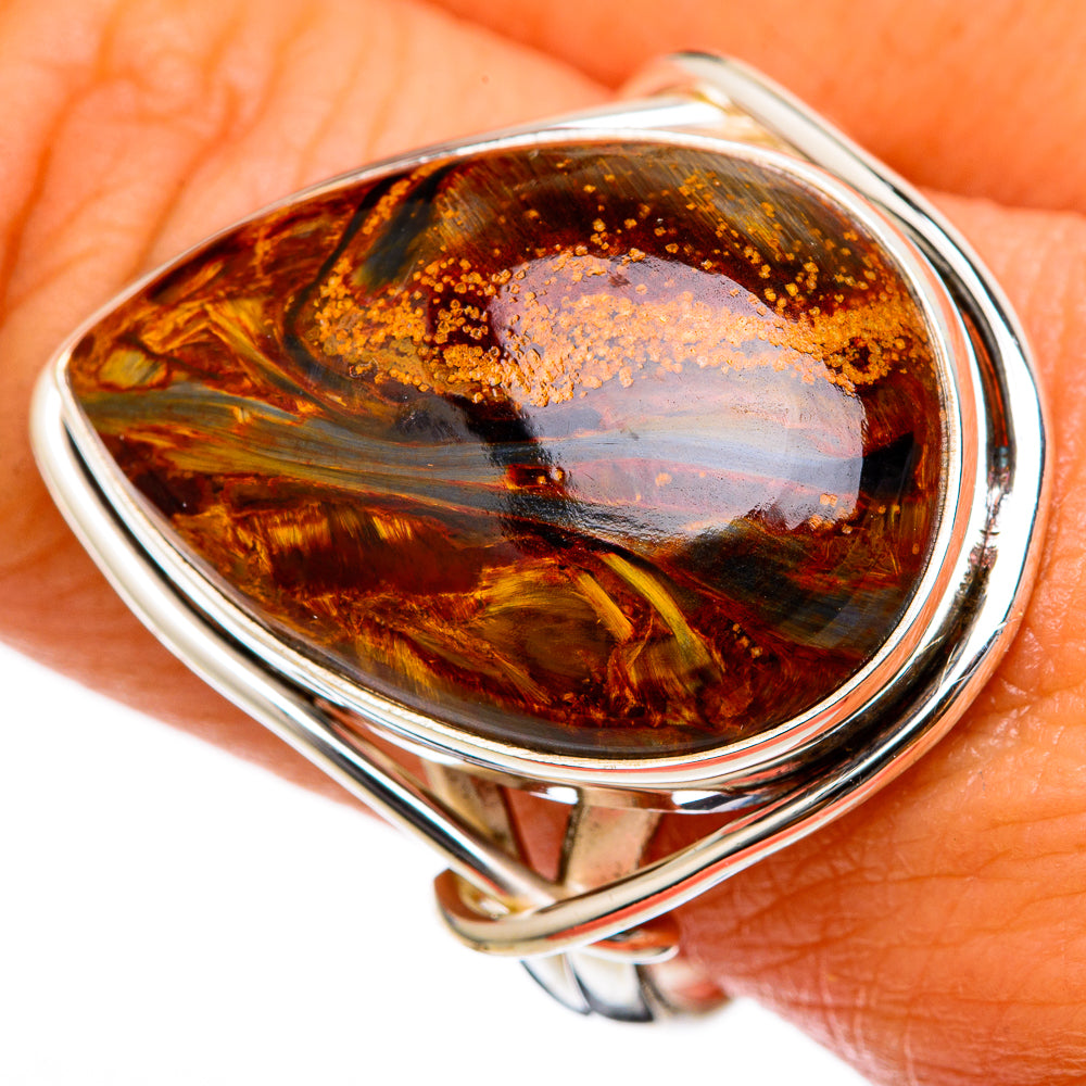 Golden Pietersite Rings handcrafted by Ana Silver Co - RING103356