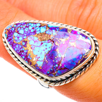 Purple Copper Turquoise Rings handcrafted by Ana Silver Co - RING103365