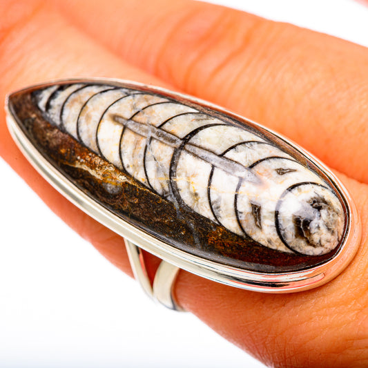 Orthoceras Fossil Rings handcrafted by Ana Silver Co - RING103375