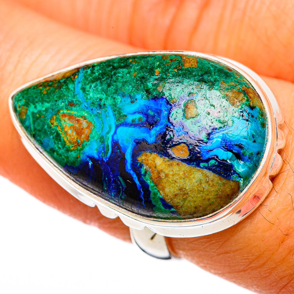 Azurite Malachite Rings handcrafted by Ana Silver Co - RING103378