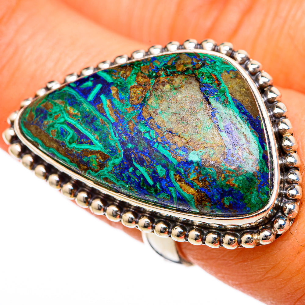 Azurite Malachite Rings handcrafted by Ana Silver Co - RING103379