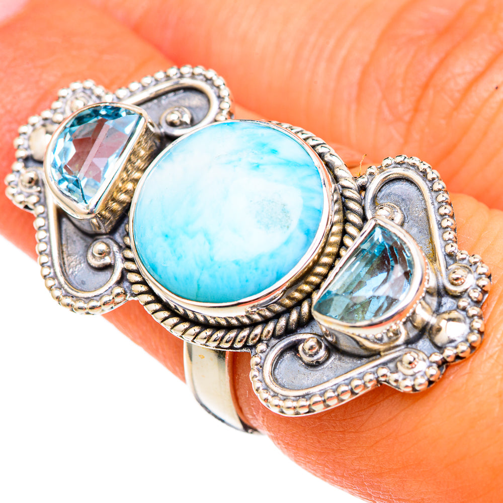 Larimar Rings handcrafted by Ana Silver Co - RING103383