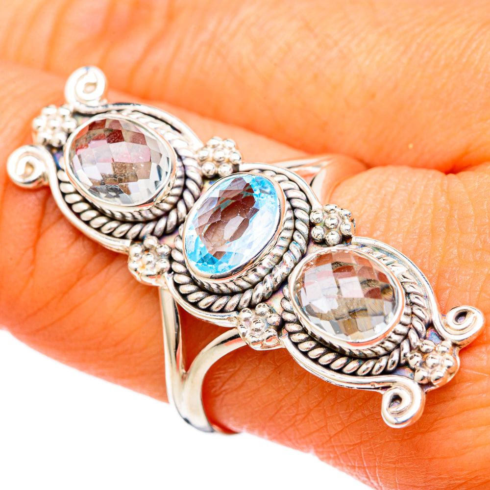 Blue Topaz Rings handcrafted by Ana Silver Co - RING103384