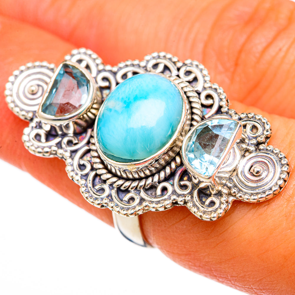 Larimar Rings handcrafted by Ana Silver Co - RING103388