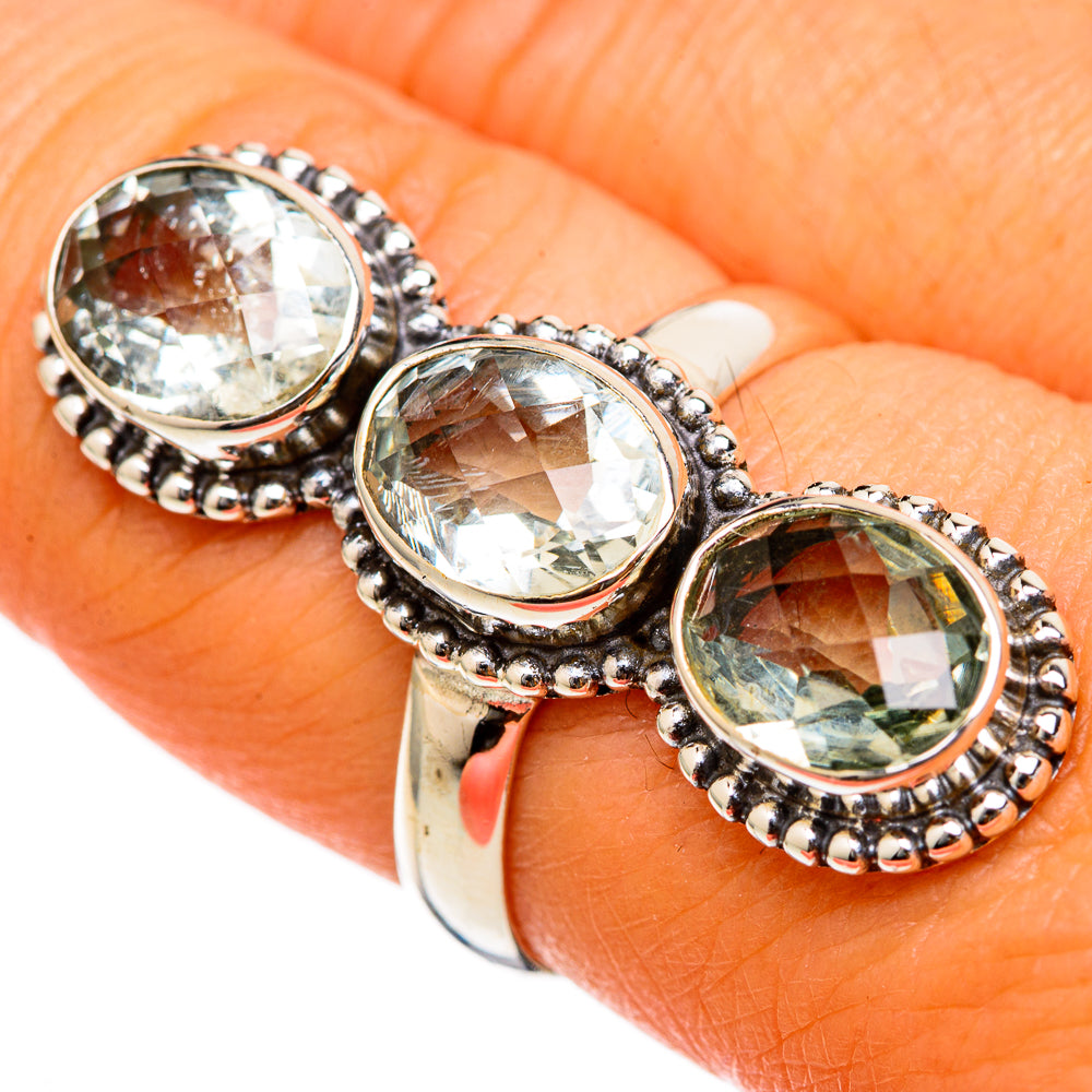 Green Amethyst Rings handcrafted by Ana Silver Co - RING103394