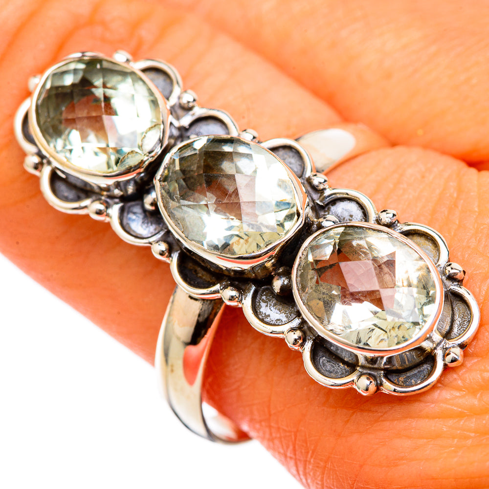Green Amethyst Rings handcrafted by Ana Silver Co - RING103399