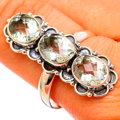 Green Amethyst Rings handcrafted by Ana Silver Co - RING103399