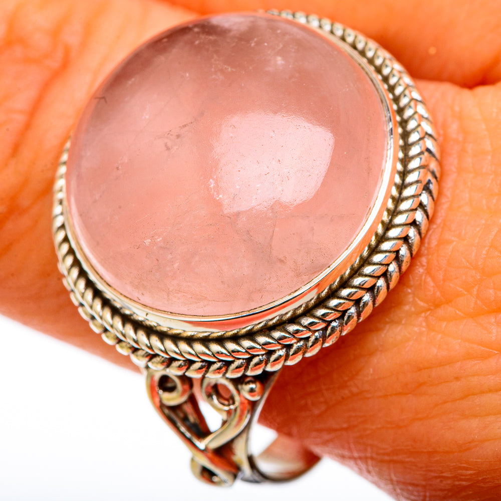 Rose Quartz Rings handcrafted by Ana Silver Co - RING103410
