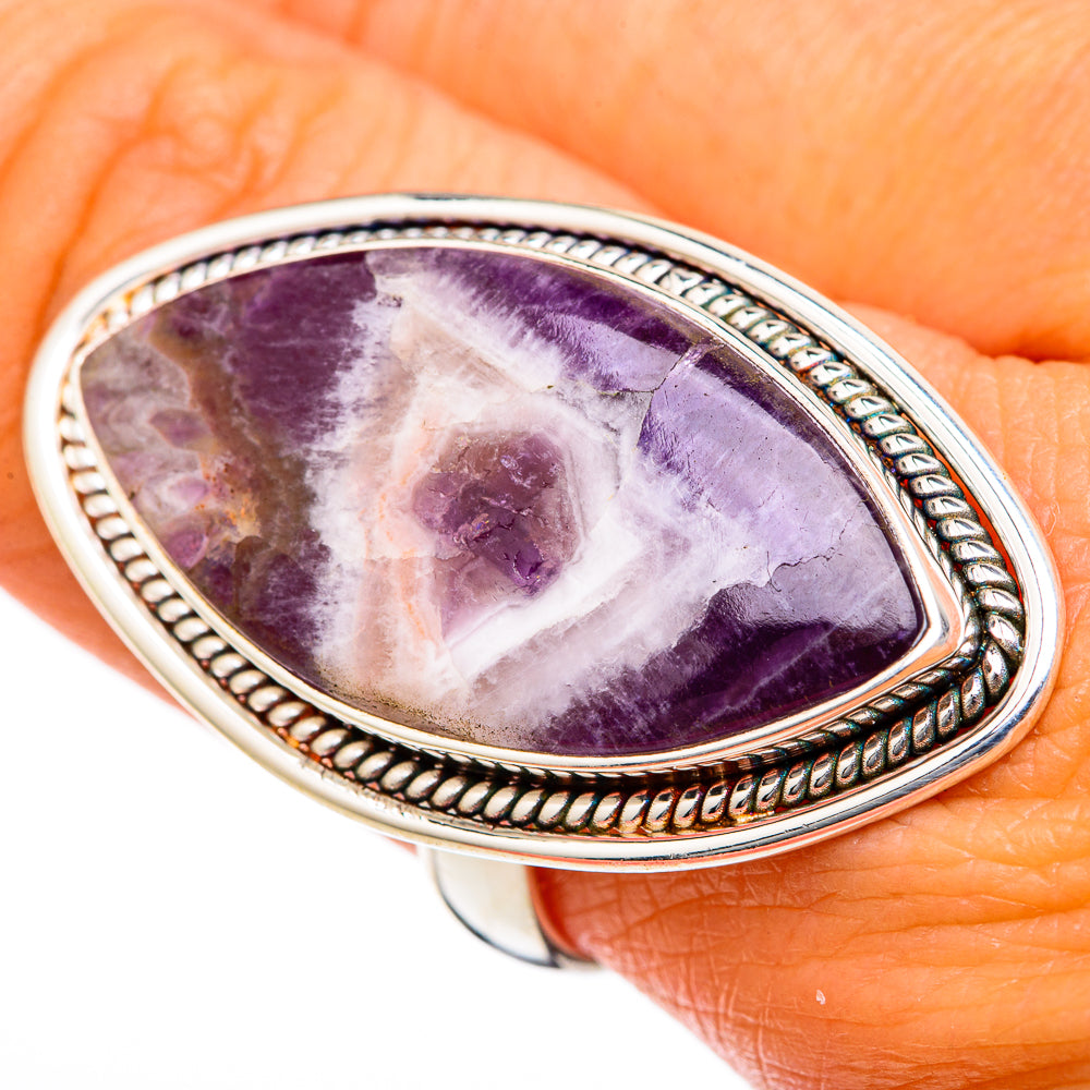 Chevron Amethyst Rings handcrafted by Ana Silver Co - RING103417