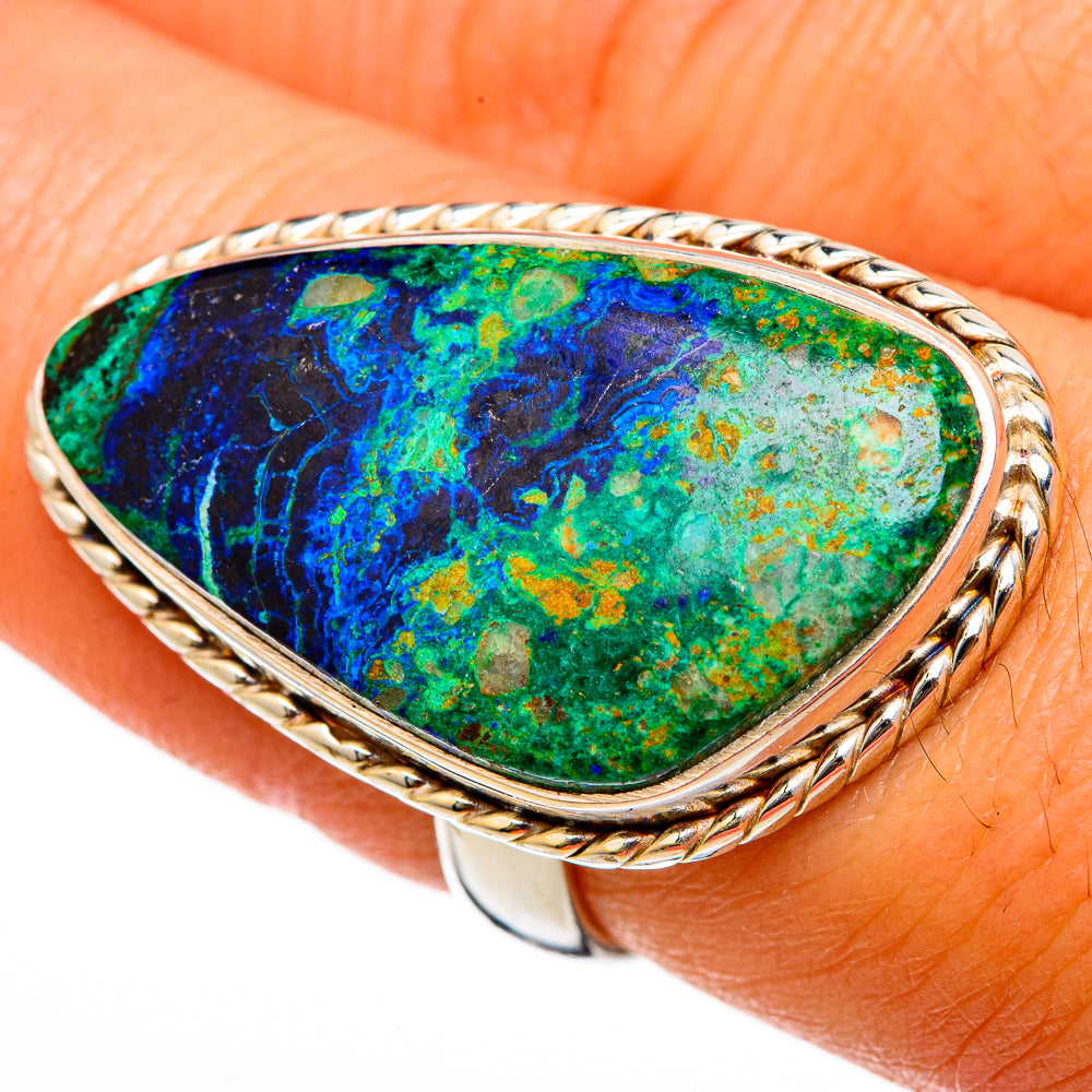 Azurite Malachite Rings handcrafted by Ana Silver Co - RING103426