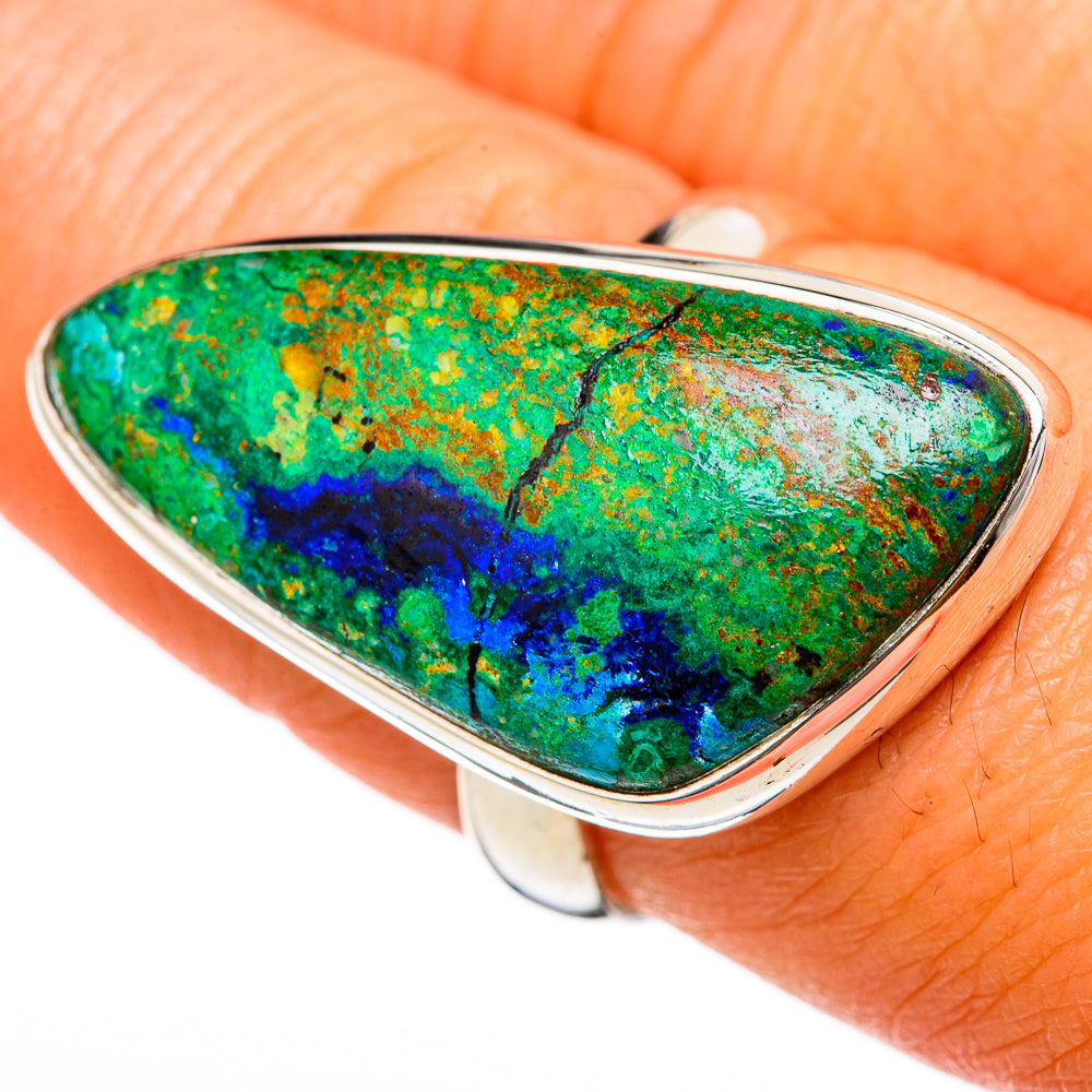 Azurite Malachite Rings handcrafted by Ana Silver Co - RING103427