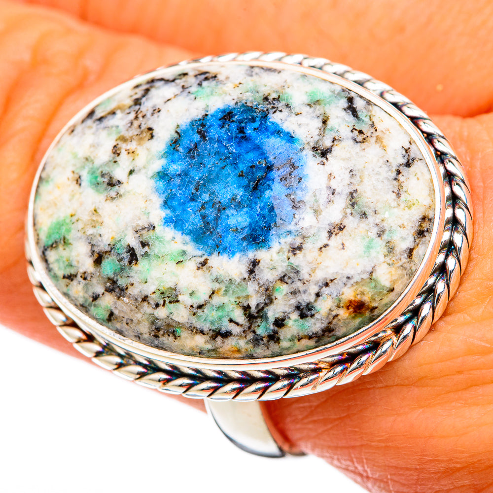 K2 Blue Azurite Rings handcrafted by Ana Silver Co - RING103430