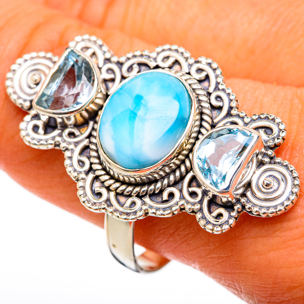 Larimar Rings handcrafted by Ana Silver Co - RING103433