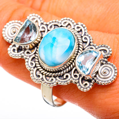 Larimar Rings handcrafted by Ana Silver Co - RING103433