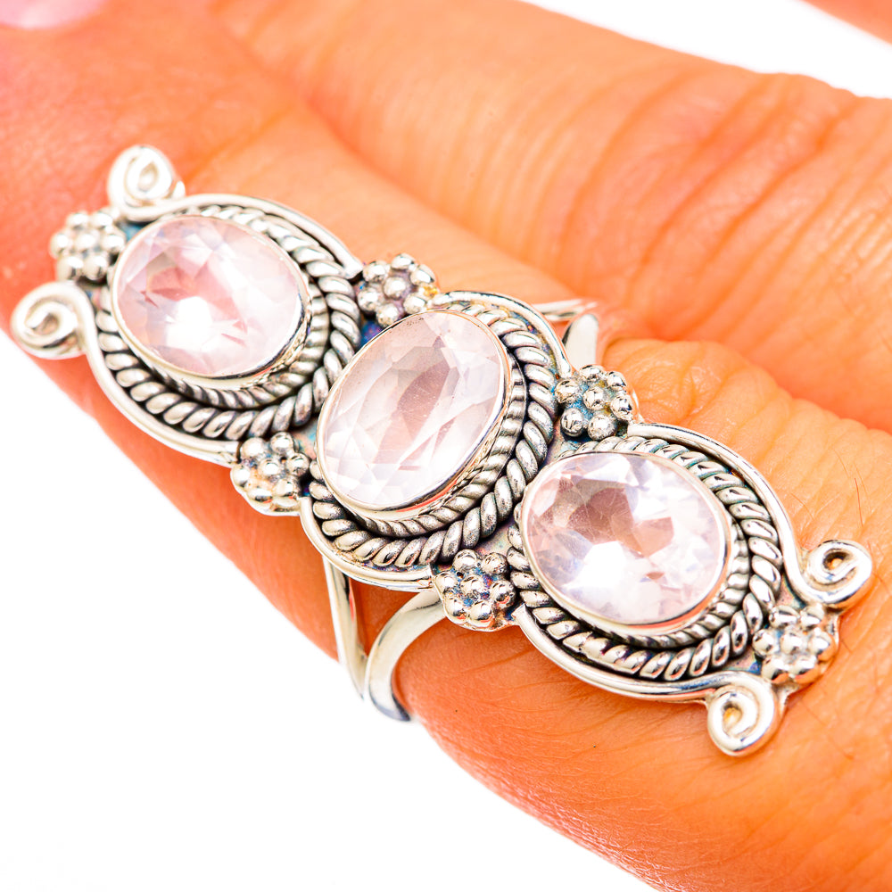 Rose Quartz Rings handcrafted by Ana Silver Co - RING103446