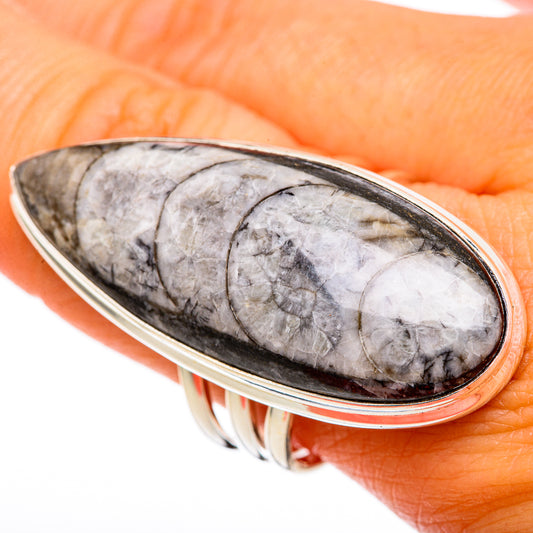 Orthoceras Fossil Rings handcrafted by Ana Silver Co - RING103458
