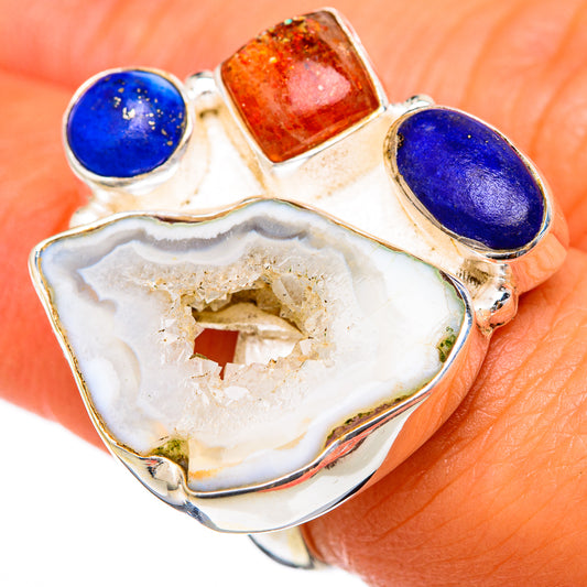 White Geode Slice Rings handcrafted by Ana Silver Co - RING103462